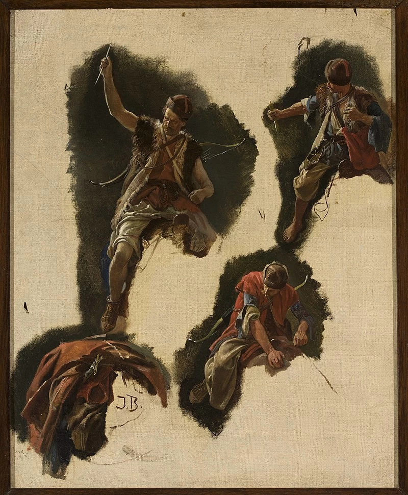 Studi di figure per il dipinto Il volo dei Tartari - Museo Nazionale di Varsavia